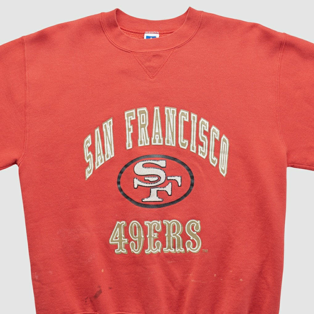 San Francisco 49ers Russell 90s Pullover Sweatshirt - Red Vintage - Fanatics