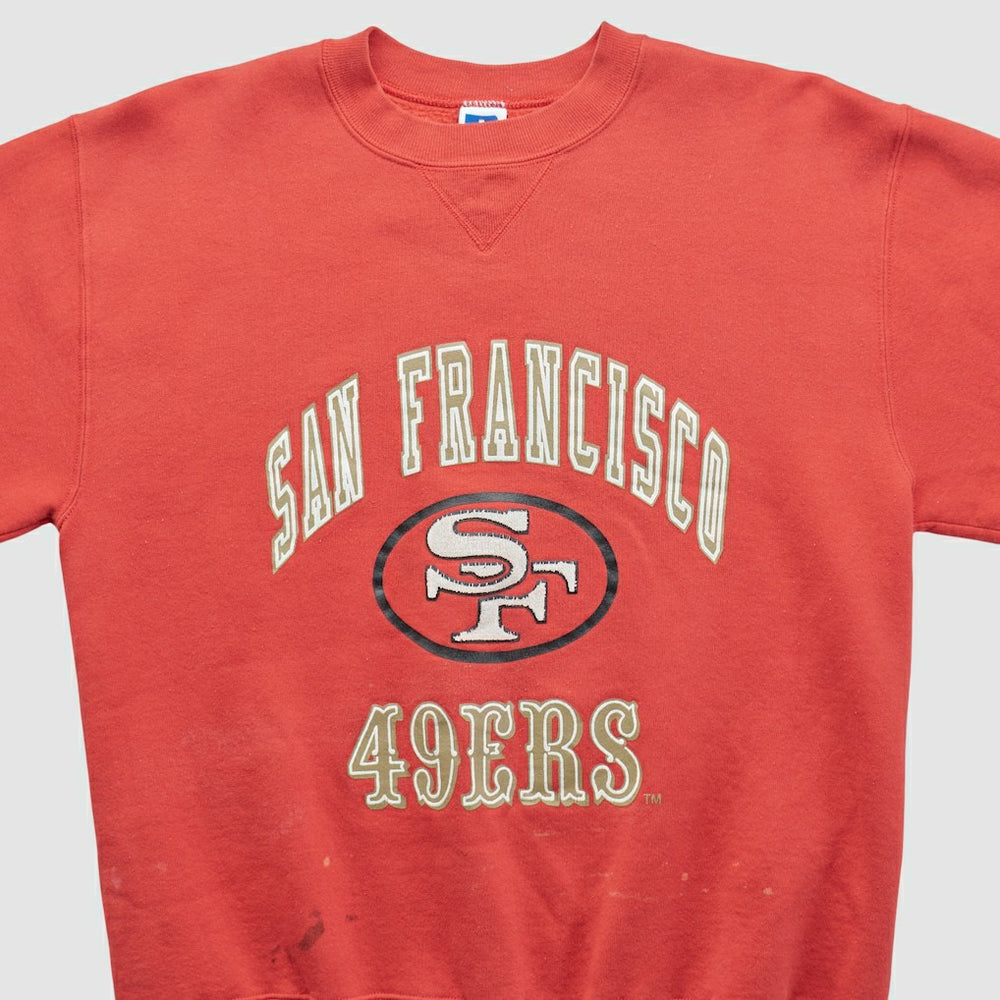 San Francisco 49ers Russell 90s Pullover Sweatshirt - Red Vintage - Fanatics