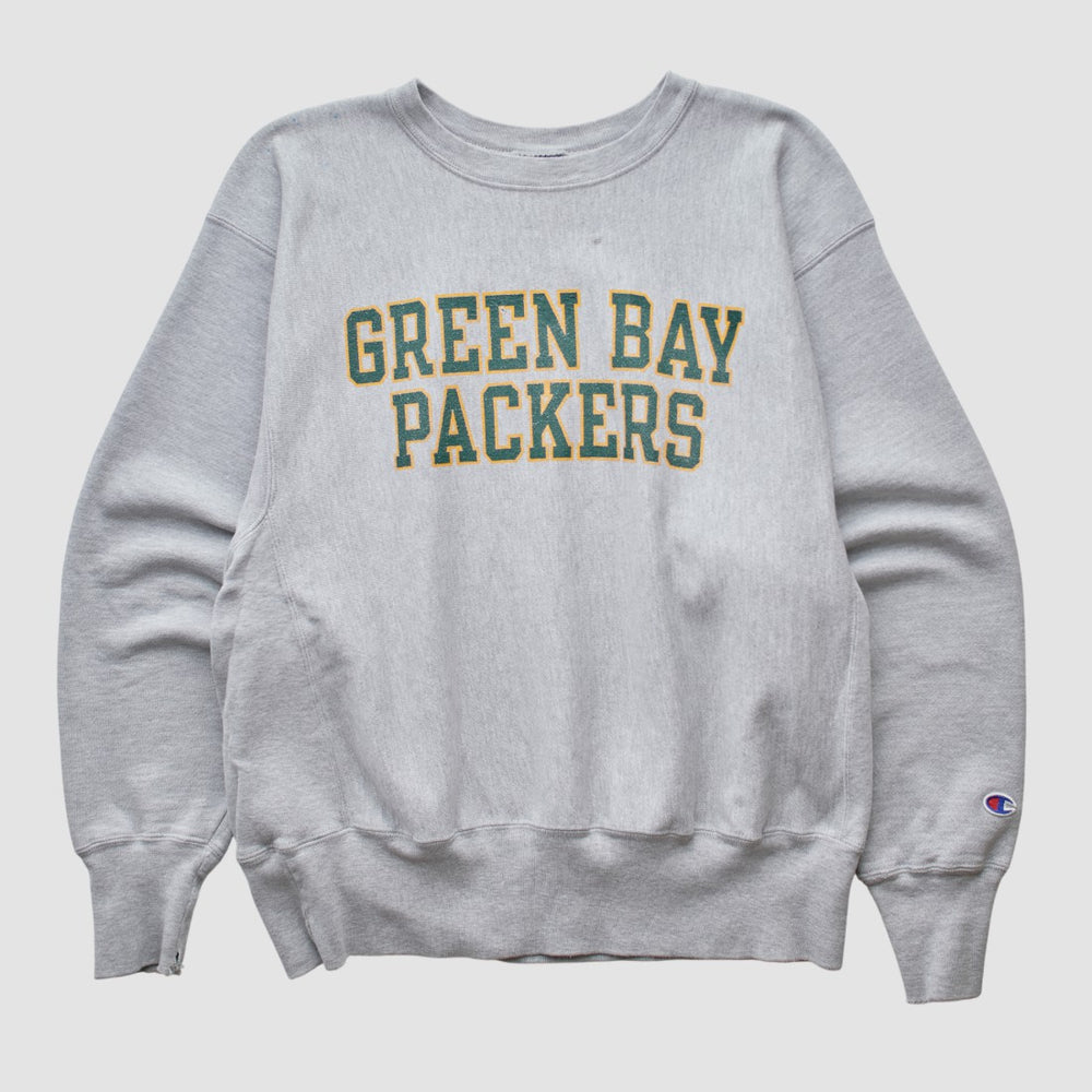 Green Bay Packers Champion 2000s Pullover Sweatshirt - Heather Gray Vintage - Fanatics