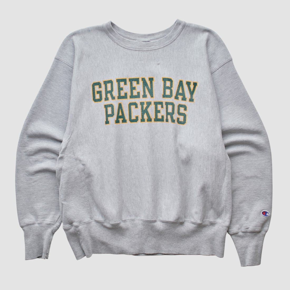 Green Bay Packers Champion 2000s Pullover Sweatshirt - Heather Gray Vintage - Fanatics