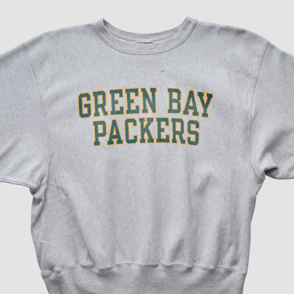 Green Bay Packers Champion 2000s Pullover Sweatshirt - Heather Gray Vintage - Fanatics