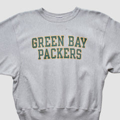 Green Bay Packers Champion 2000s Pullover Sweatshirt - Heather Gray Vintage - Fanatics