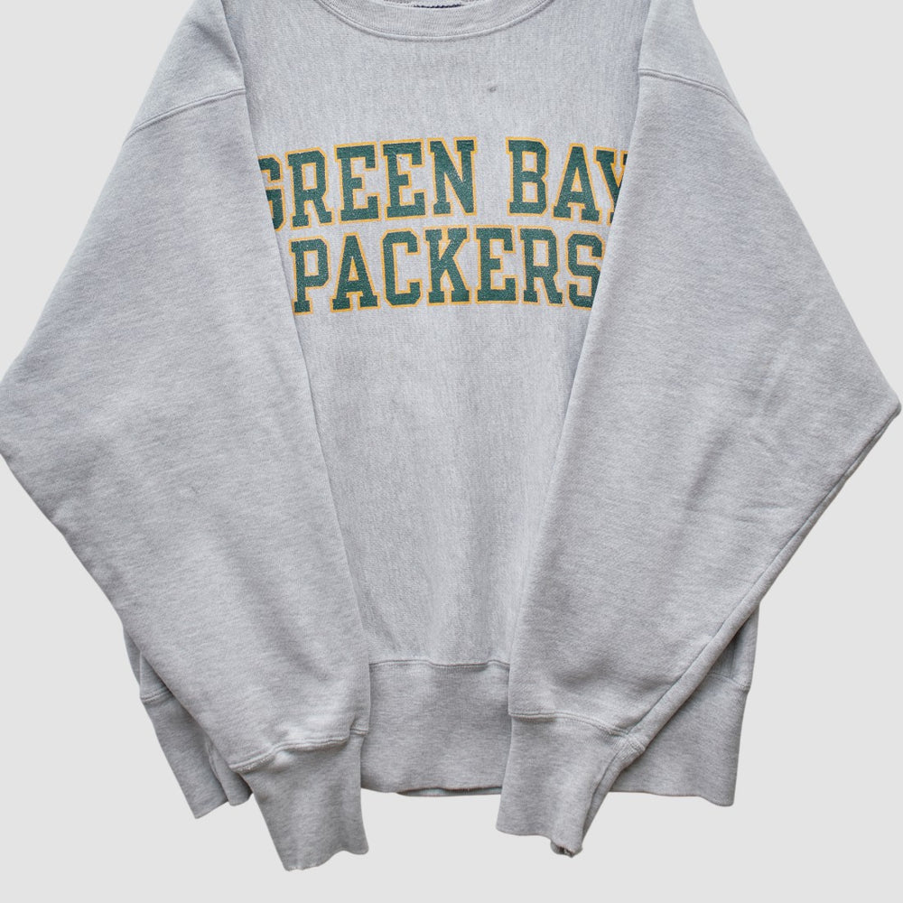 Green Bay Packers Champion 2000s Pullover Sweatshirt - Heather Gray Vintage - Fanatics