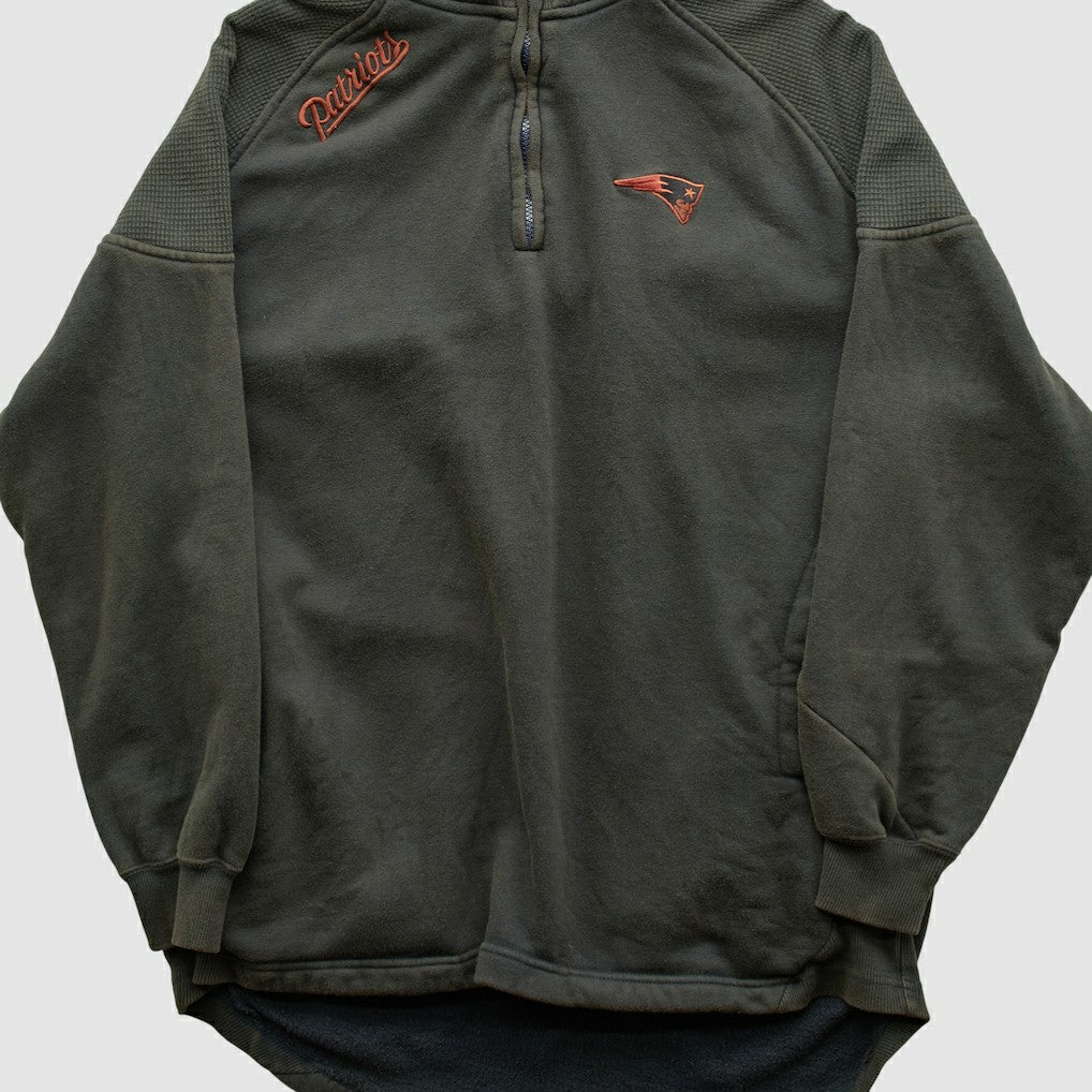 New England Patriots NFL 2010s Hooded 1/4 Zip Sweatshirt - Black Vintage - Fanatics