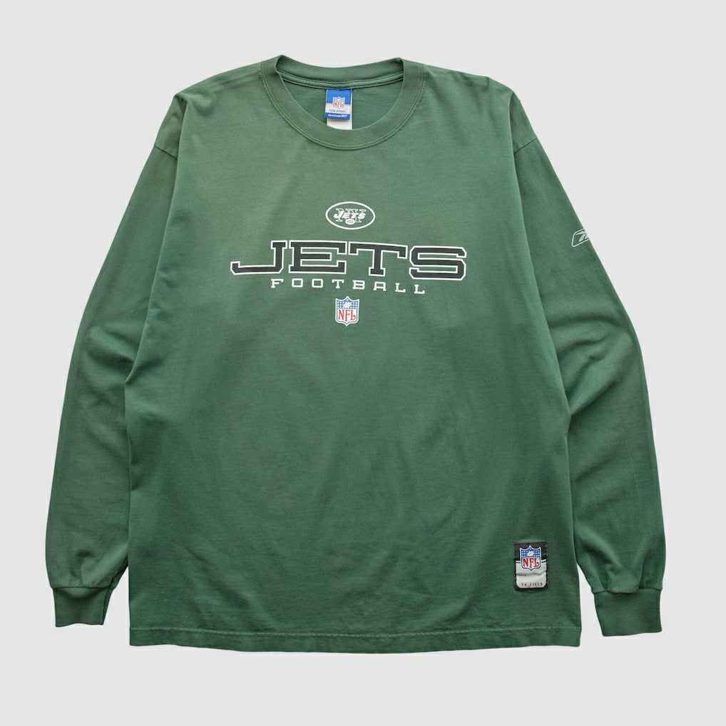 New York Jets Reebok 2000s Long Sleeve T-shirt - Green Vintage - Fanatics