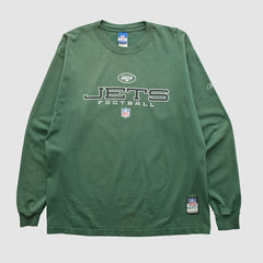 New York Jets Reebok 2000s Long Sleeve T-shirt - Green Vintage - Fanatics