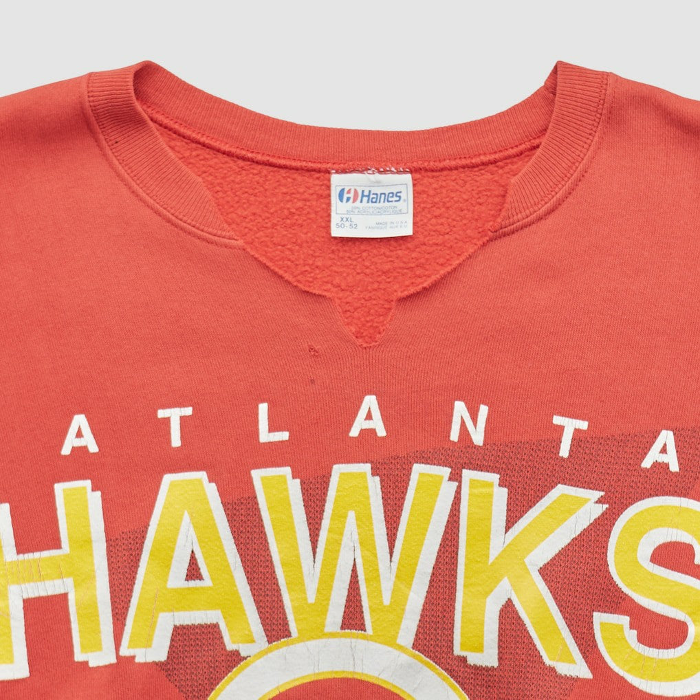 Vintage Atlanta Hawks Hanes 90s Pullover Sweatshirt Red