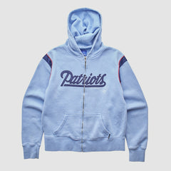 New England Patriots Reebok 2000s Hooded Full Zip Sweatshirt - Light Blue Vintage - Fanatics
