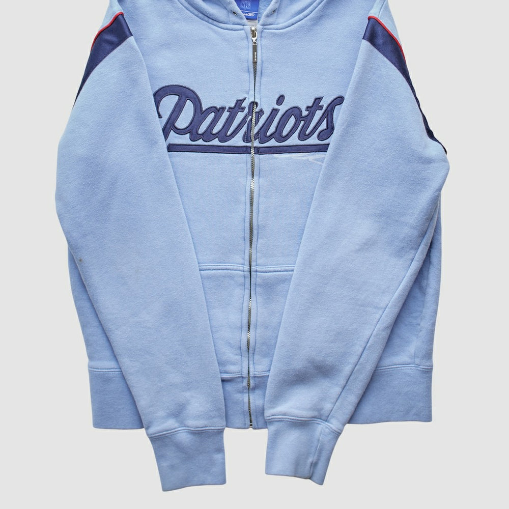 New England Patriots Reebok 2000s Hooded Full Zip Sweatshirt - Light Blue Vintage - Fanatics