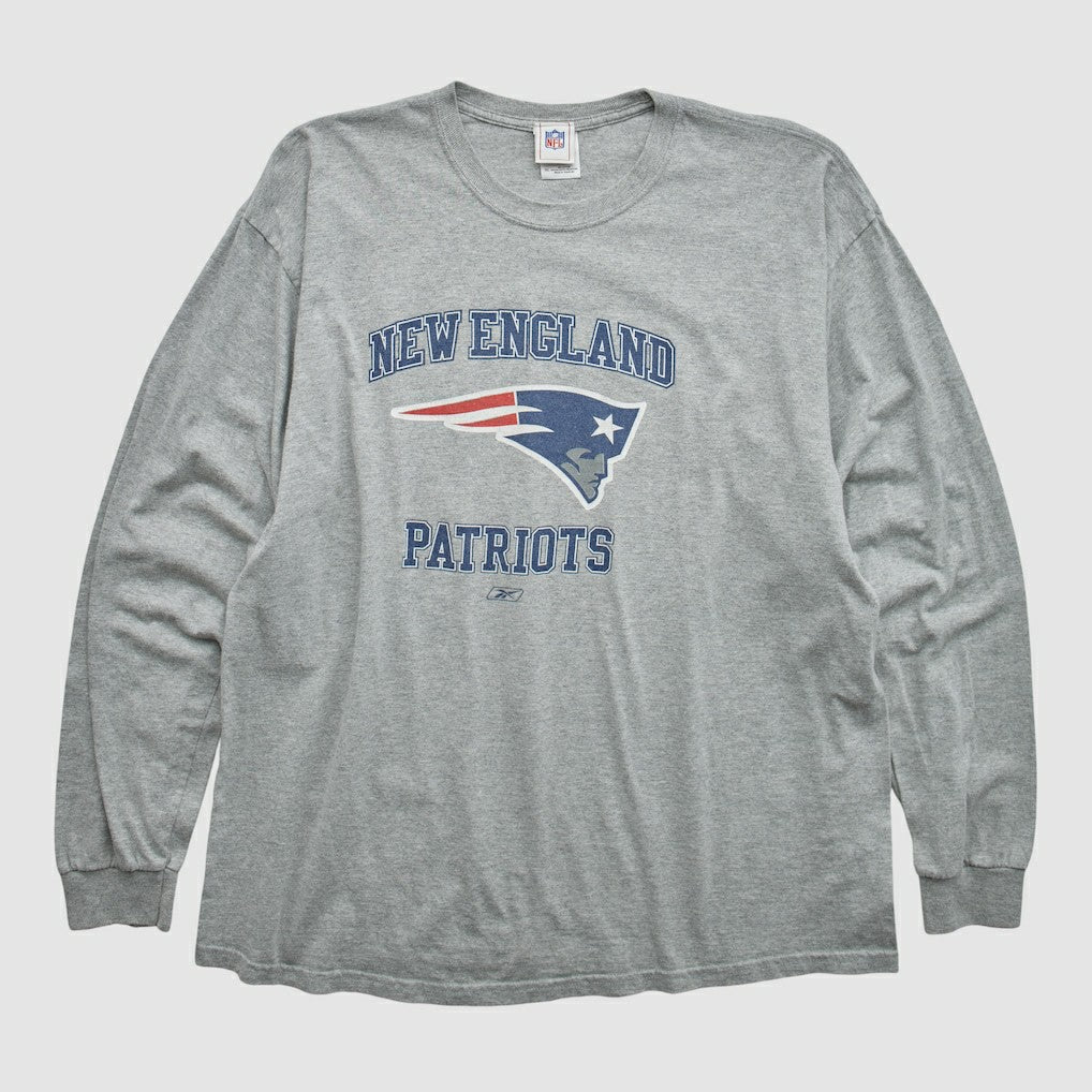 New England Patriots NFL 2000s Long Sleeve T-shirt - Heather Gray Vintage - Fanatics