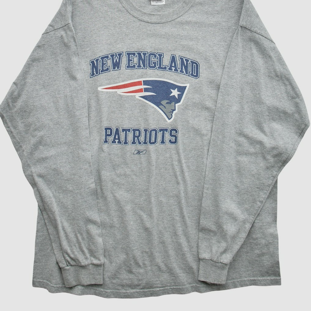 New England Patriots NFL 2000s Long Sleeve T-shirt - Heather Gray Vintage - Fanatics