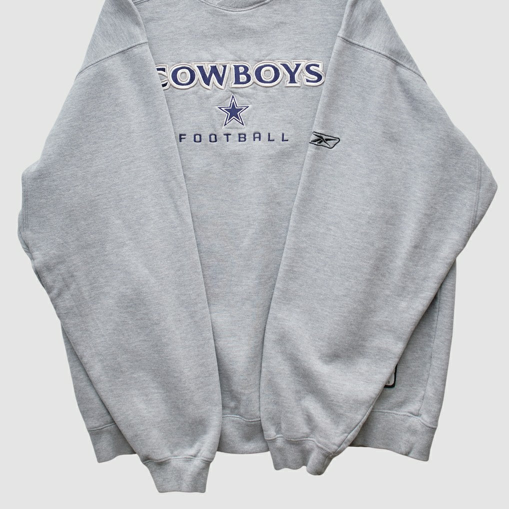 Dallas Cowboys Reebok 2000s Pullover Sweatshirt - Heather Gray Vintage - Fanatics