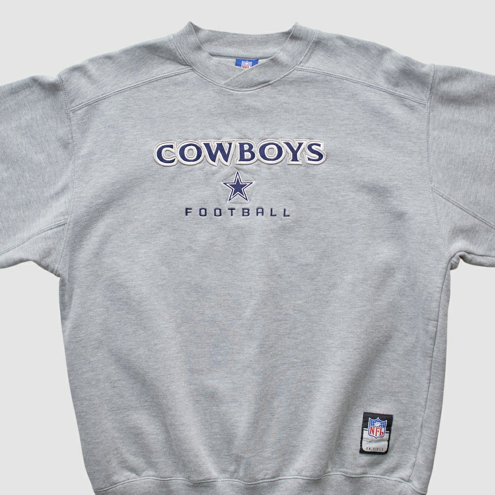 Dallas Cowboys Reebok 2000s Pullover Sweatshirt - Heather Gray Vintage - Fanatics