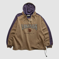 Minnesota Vikings Lee Sport 90s Hooded 1/4 Zip Sweatshirt - Clay Vintage - Fanatics
