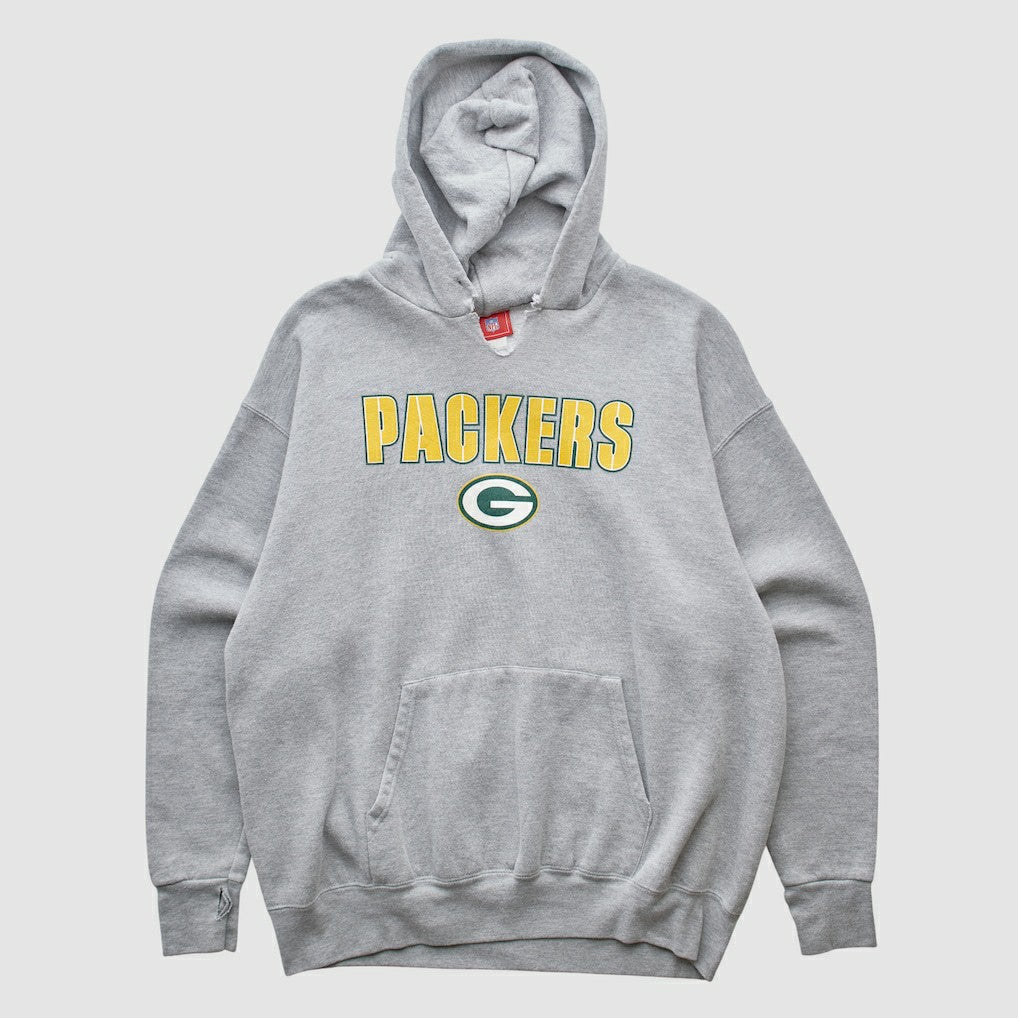 Green Bay Packers NFL 2000s Hooded Pullover Sweatshirt - Heather Gray Vintage - Fanatics