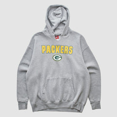 Green Bay Packers NFL 2000s Hooded Pullover Sweatshirt - Heather Gray Vintage - Fanatics