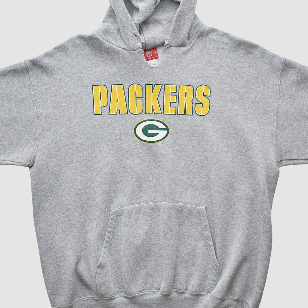 Green Bay Packers NFL 2000s Hooded Pullover Sweatshirt - Heather Gray Vintage - Fanatics