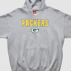 Green Bay Packers NFL 2000s Hooded Pullover Sweatshirt - Heather Gray Vintage - Fanatics