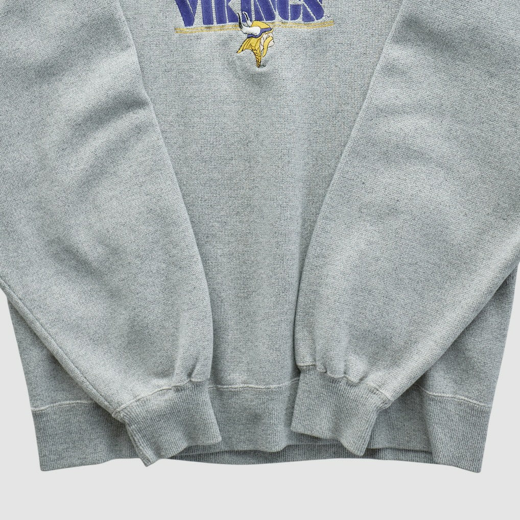 Minnesota Vikings Majestic 2000s Pullover Sweatshirt - Heather Gray Vintage - Fanatics