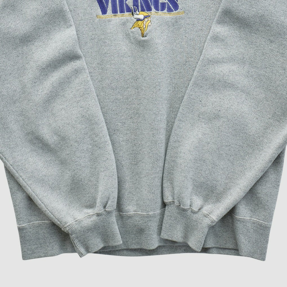 Minnesota Vikings Majestic 2000s Pullover Sweatshirt - Heather Gray Vintage - Fanatics