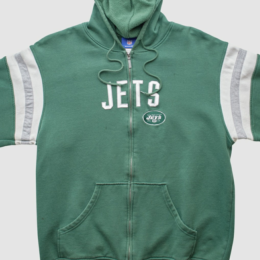 New York Jets Reebok 2000s Hooded Full Zip Sweatshirt - Green Vintage - Fanatics