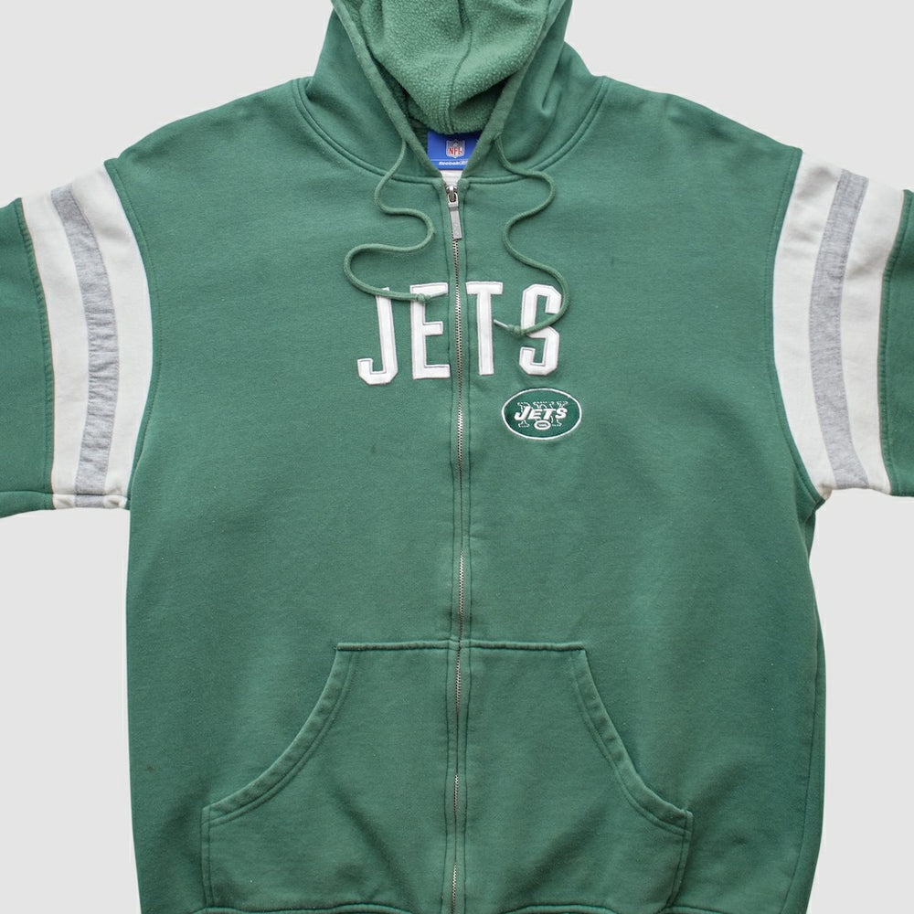 New York Jets Reebok 2000s Hooded Full Zip Sweatshirt - Green Vintage - Fanatics