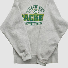 Green Bay Packers Lee Sport 90s Pullover Sweatshirt - Heather Gray Vintage - Fanatics