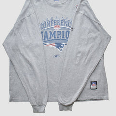 New England Patriots Reebok 2003 Long Sleeve T-shirt - Heather Gray Vintage - Fanatics