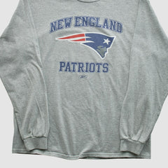 New England Patriots NFL 2000s Long Sleeve T-shirt - Heather Gray Vintage - Fanatics