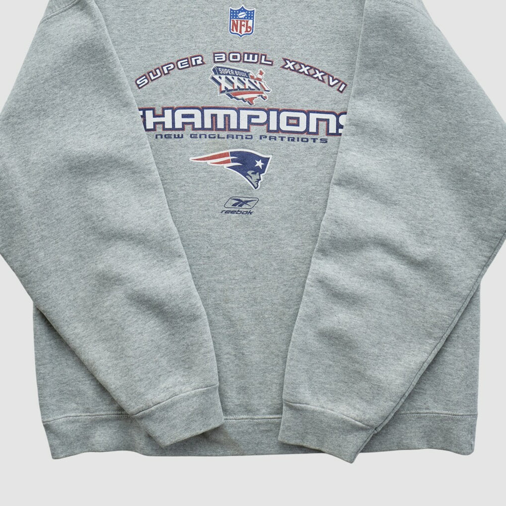 Super Bowl XXXVI Fruit of The Loom 2002 Pullover Sweatshirt - Heather Gray Vintage - Fanatics