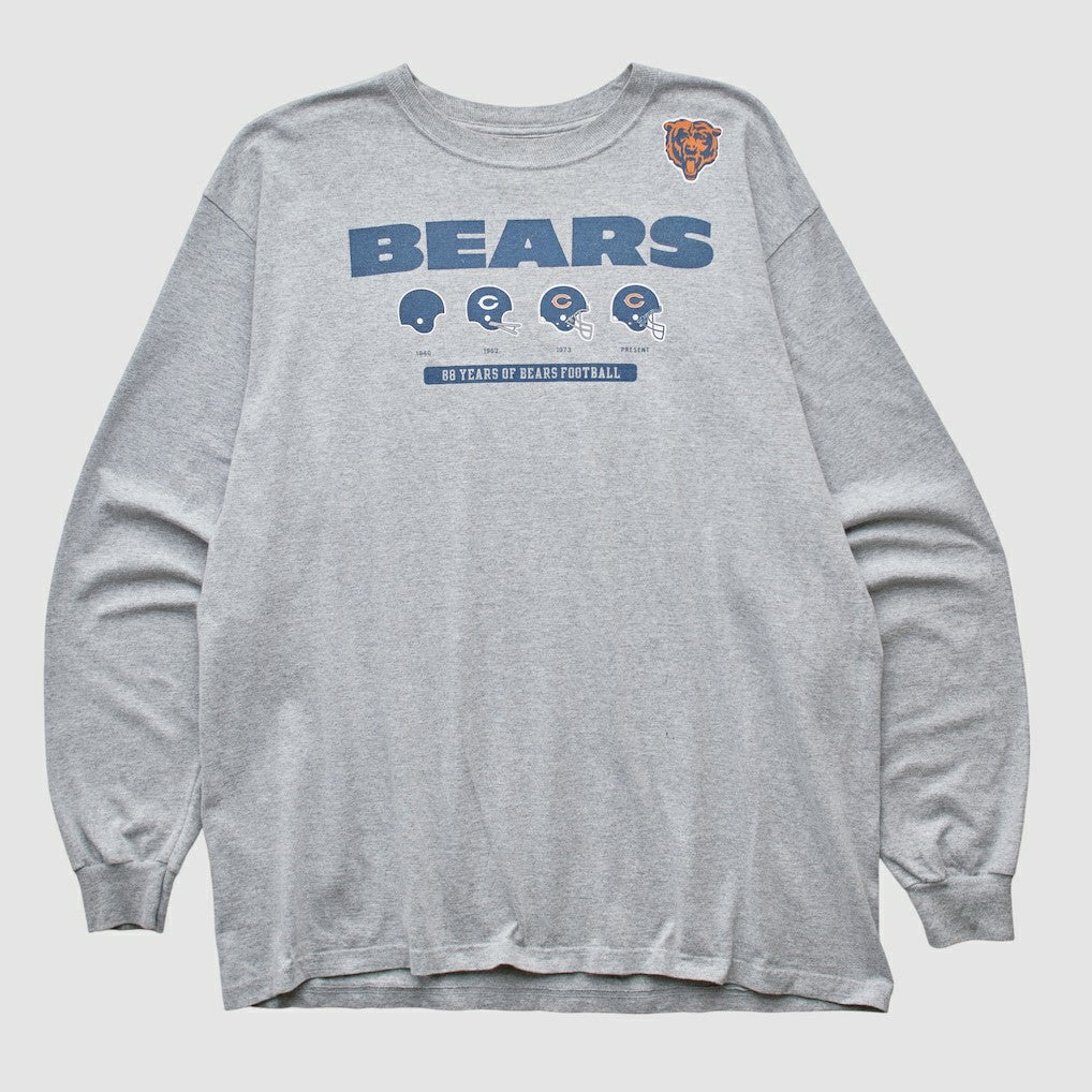 Chicago Bears Reebok 2000s Long Sleeve T-shirt - Heather Gray Vintage - Fanatics