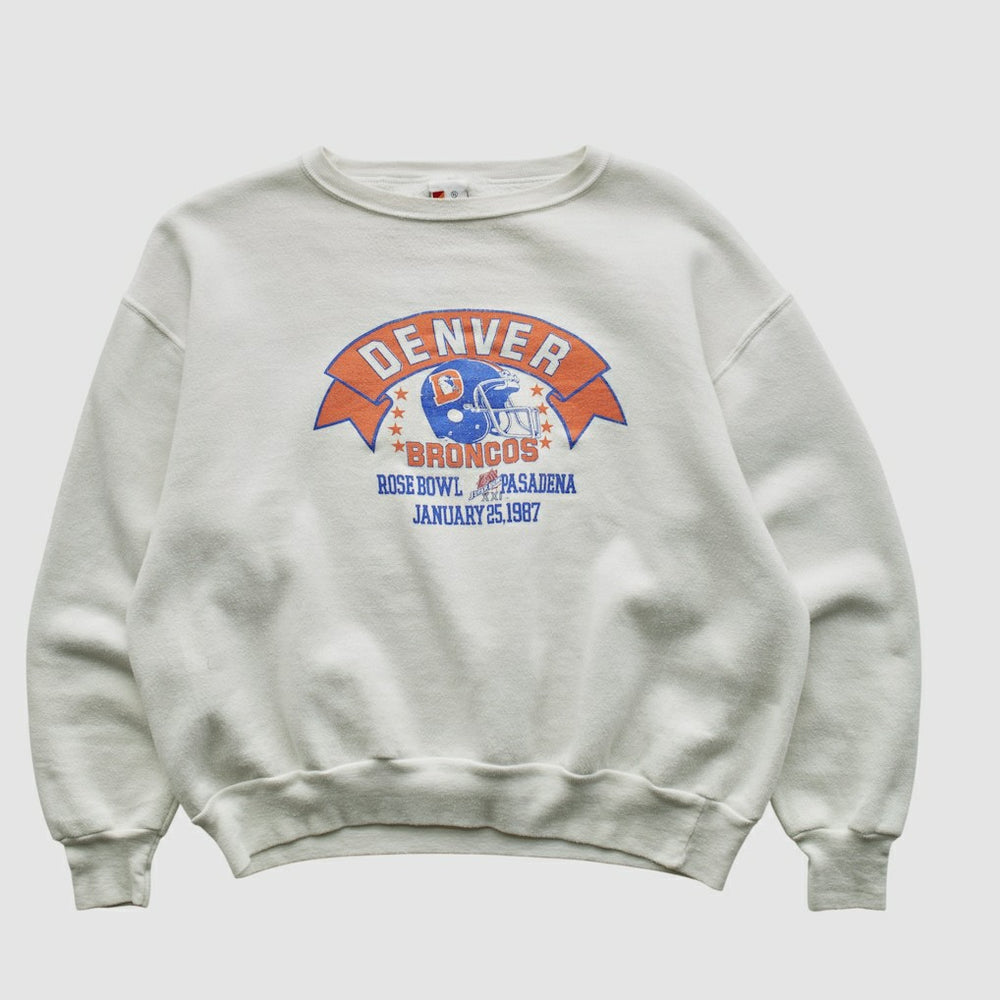 Denver Broncos Signal Sports 1987 Pullover Sweatshirt - White Vintage - Fanatics