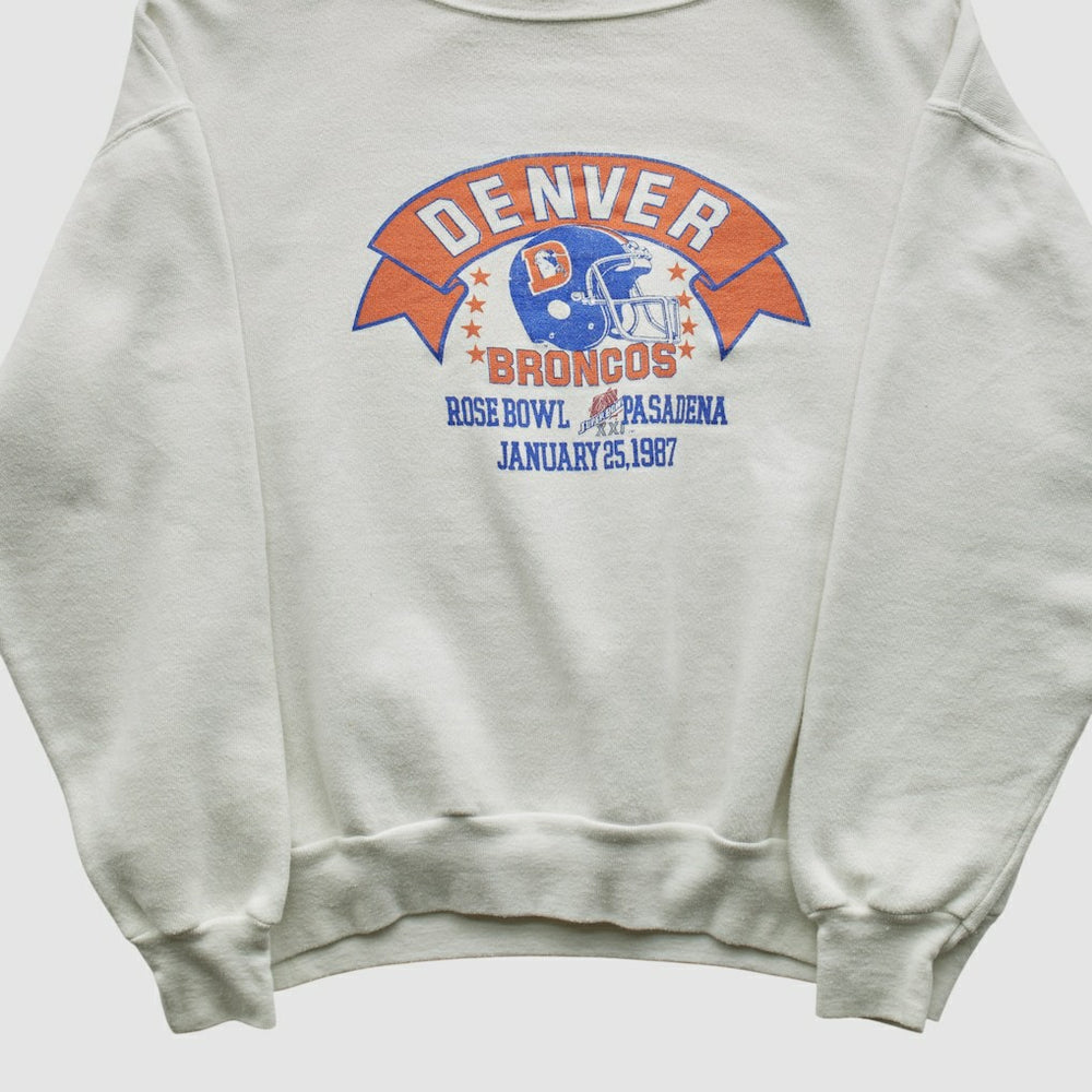 Denver Broncos Signal Sports 1987 Pullover Sweatshirt - White Vintage - Fanatics