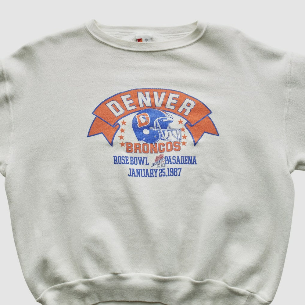 Denver Broncos Signal Sports 1987 Pullover Sweatshirt - White Vintage - Fanatics