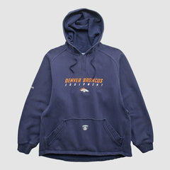 Denver Broncos Reebok 2000s Hooded Pullover Sweatshirt - Navy Vintage - Fanatics