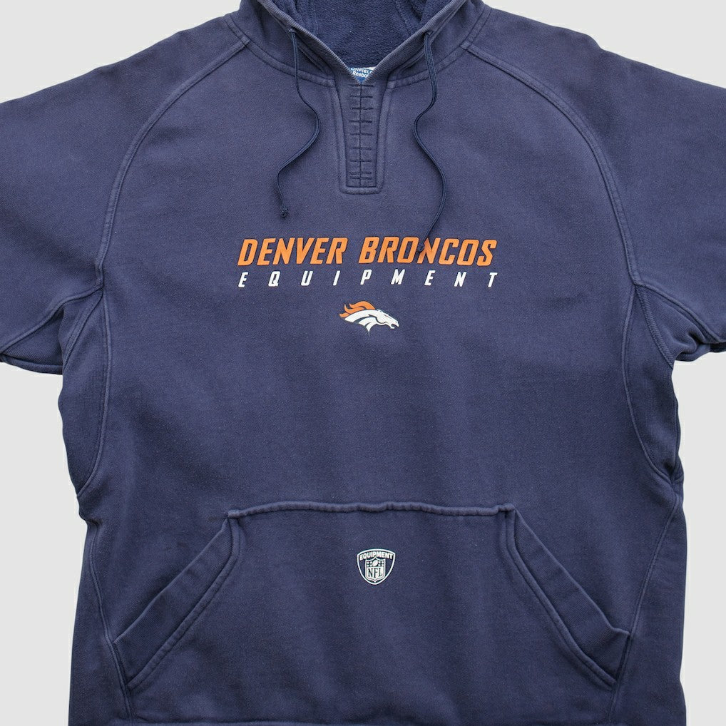 Denver Broncos Reebok 2000s Hooded Pullover Sweatshirt - Navy Vintage - Fanatics