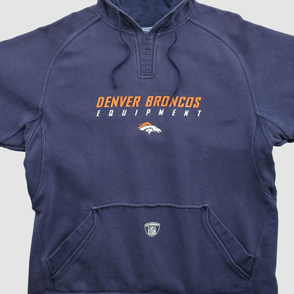 Denver Broncos Reebok 2000s Hooded Pullover Sweatshirt - Navy Vintage - Fanatics