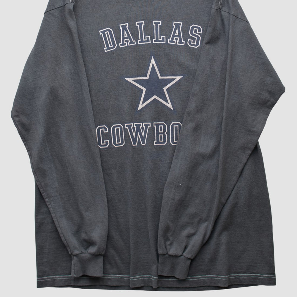 Dallas Cowboys Reebok 2000s Long Sleeve T-shirt - Charcoal Vintage - Fanatics