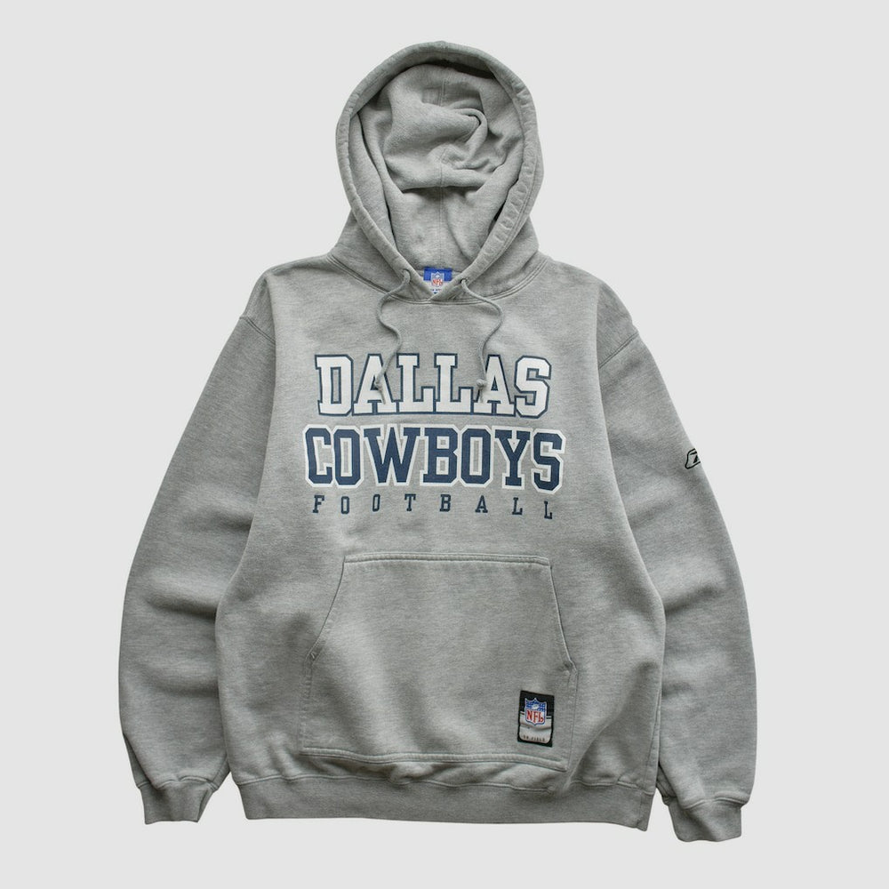 Dallas Cowboys Reebok 2000s Hooded Pullover Sweatshirt - Heather Gray Vintage - Fanatics