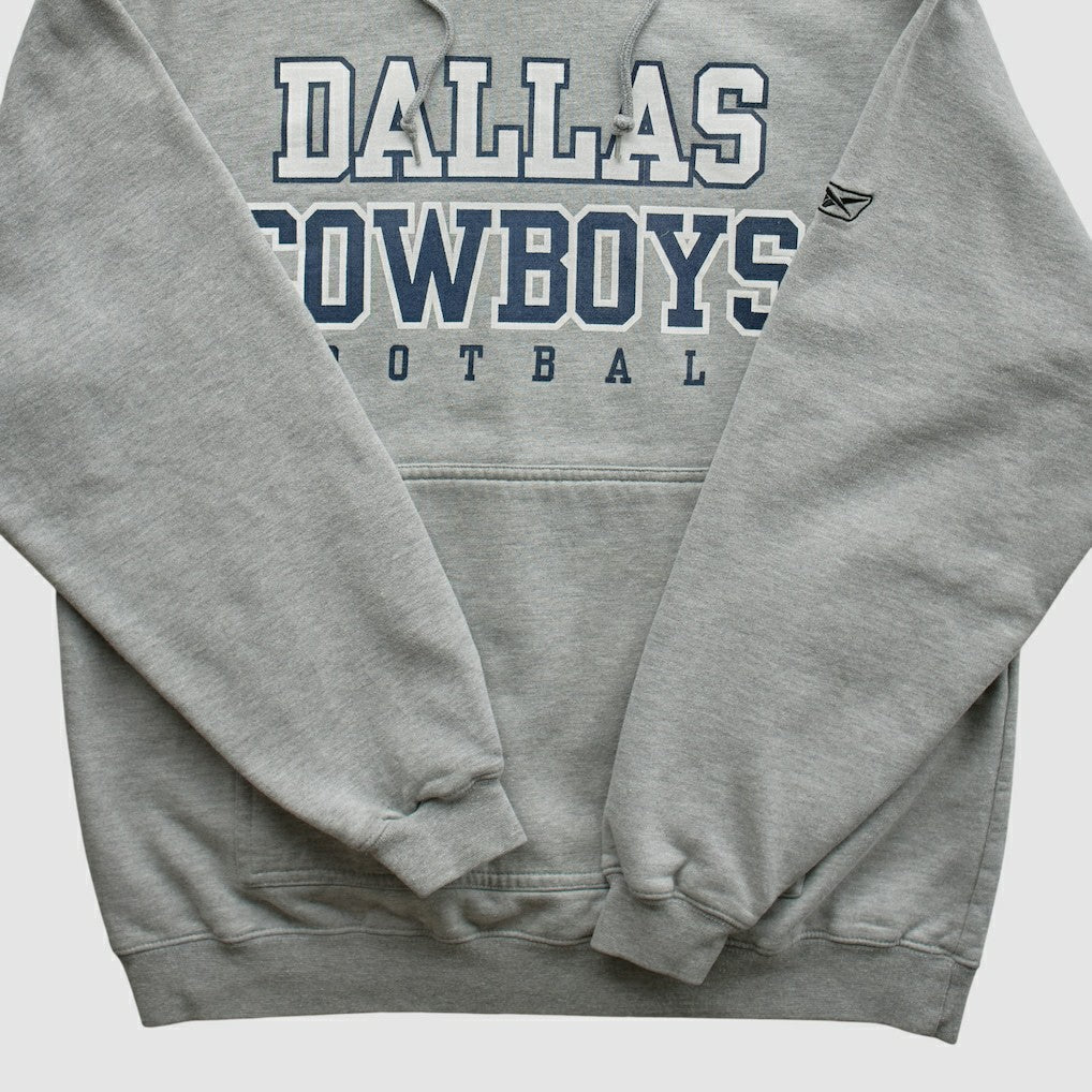 Dallas Cowboys Reebok 2000s Hooded Pullover Sweatshirt - Heather Gray Vintage - Fanatics