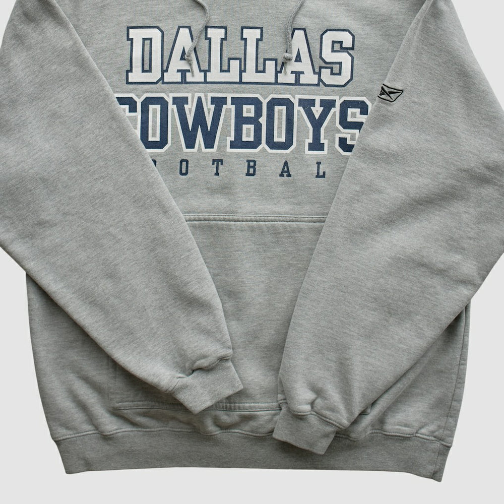 Dallas Cowboys Reebok 2000s Hooded Pullover Sweatshirt - Heather Gray Vintage - Fanatics