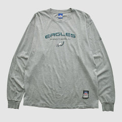 Philadelphia Eagles Reebok 2000s Long Sleeve T-shirt - Heather Gray Vintage - Fanatics
