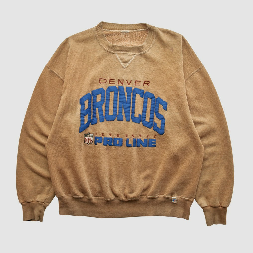 Denver Broncos 90s Pullover Sweatshirt - Tan Vintage - Fanatics