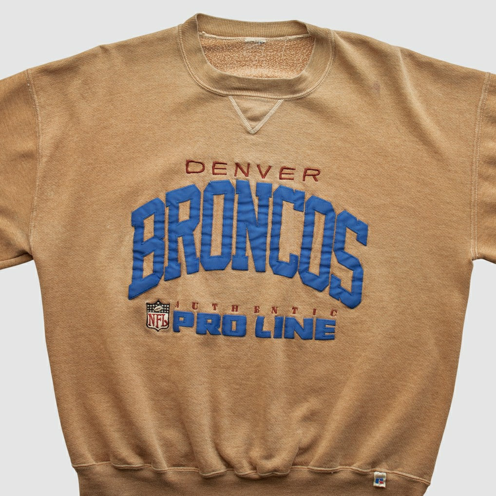 Denver Broncos 90s Pullover Sweatshirt - Tan Vintage - Fanatics