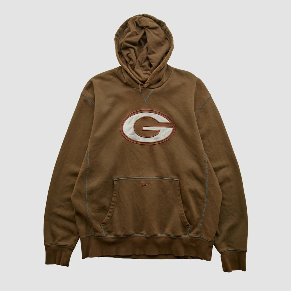 Green Bay Packers 2000s Hooded Pullover Sweatshirt - Brown Vintage - Fanatics