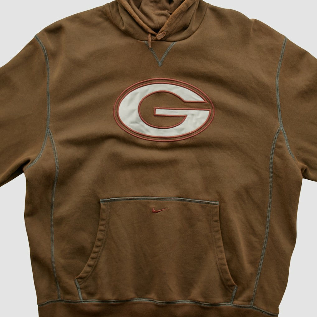 Green Bay Packers 2000s Hooded Pullover Sweatshirt - Brown Vintage - Fanatics
