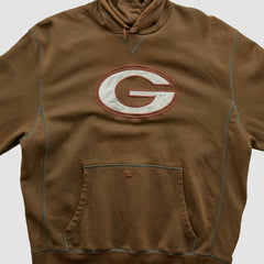 Green Bay Packers 2000s Hooded Pullover Sweatshirt - Brown Vintage - Fanatics