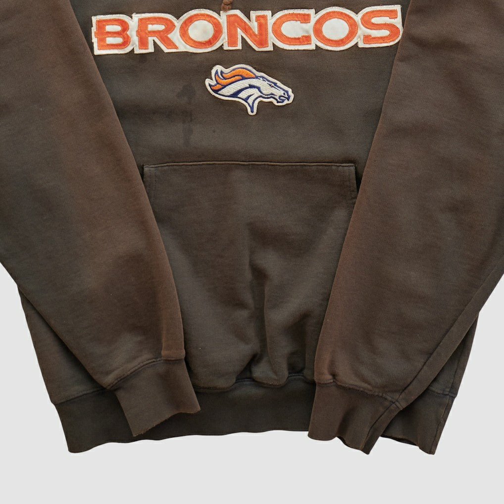 Denver Broncos Majestic 2000s Hooded Pullover Sweatshirt - Brown Vintage - Fanatics
