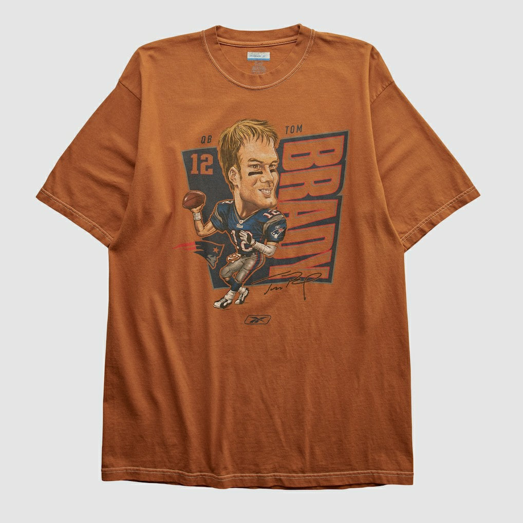 Tom Brady Reebok 2000s T-shirt - Orange Vintage - Fanatics