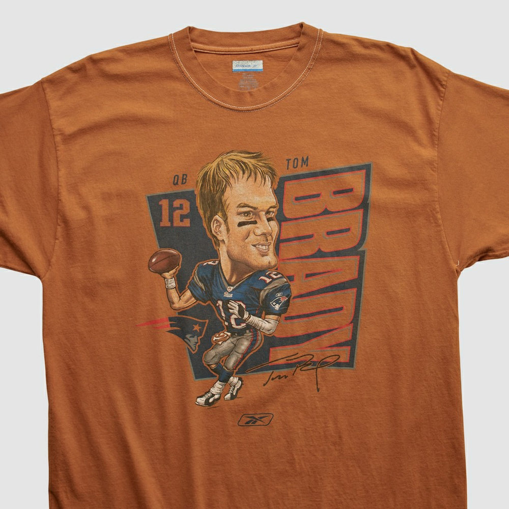 Tom Brady Reebok 2000s T-shirt - Orange Vintage - Fanatics